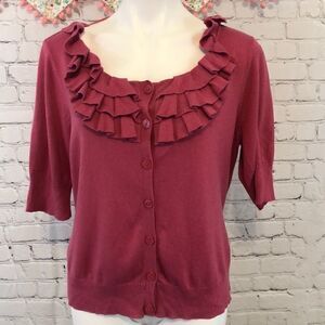 Worthington ruffle cardigan 